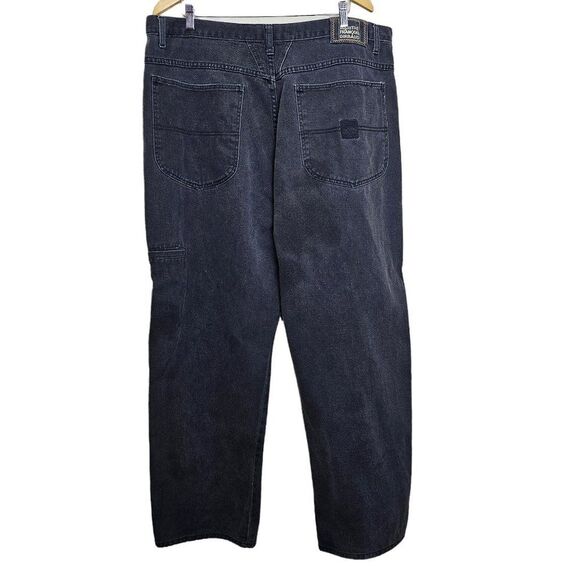 Vintage 90s Marithe Francois Girbaud Faded Baggy Wide Leg Jeans Black Size 42X30 - Picture 2 of 8